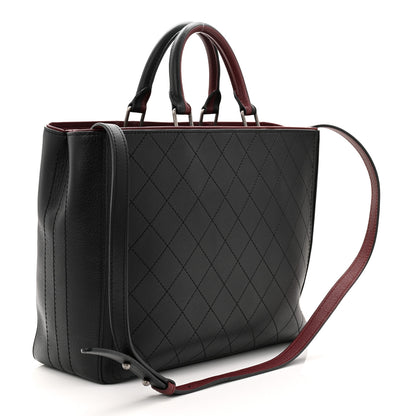 Chanel Bullskin Stitched Bi-Color Large Shopping Black 3 of 11