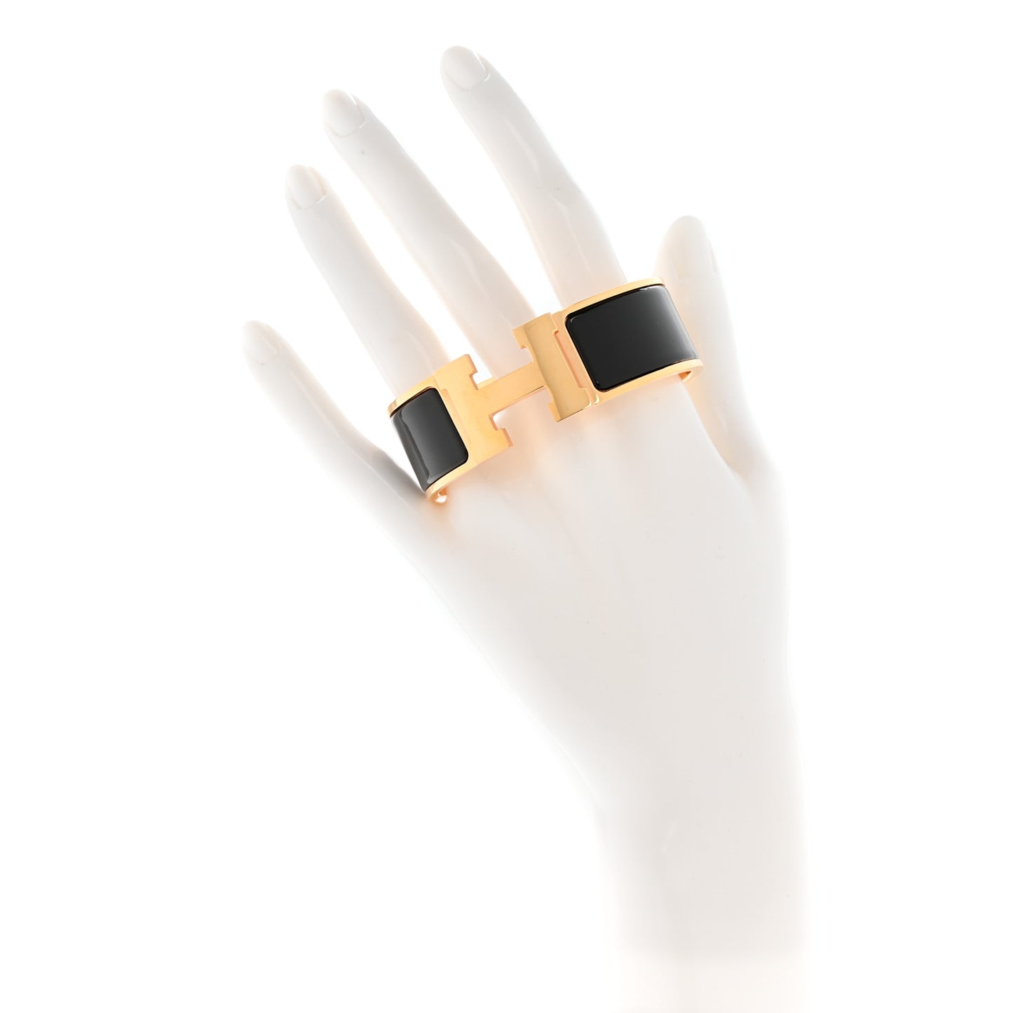 Enamel Wide Clic Clac H Bracelet PM Black