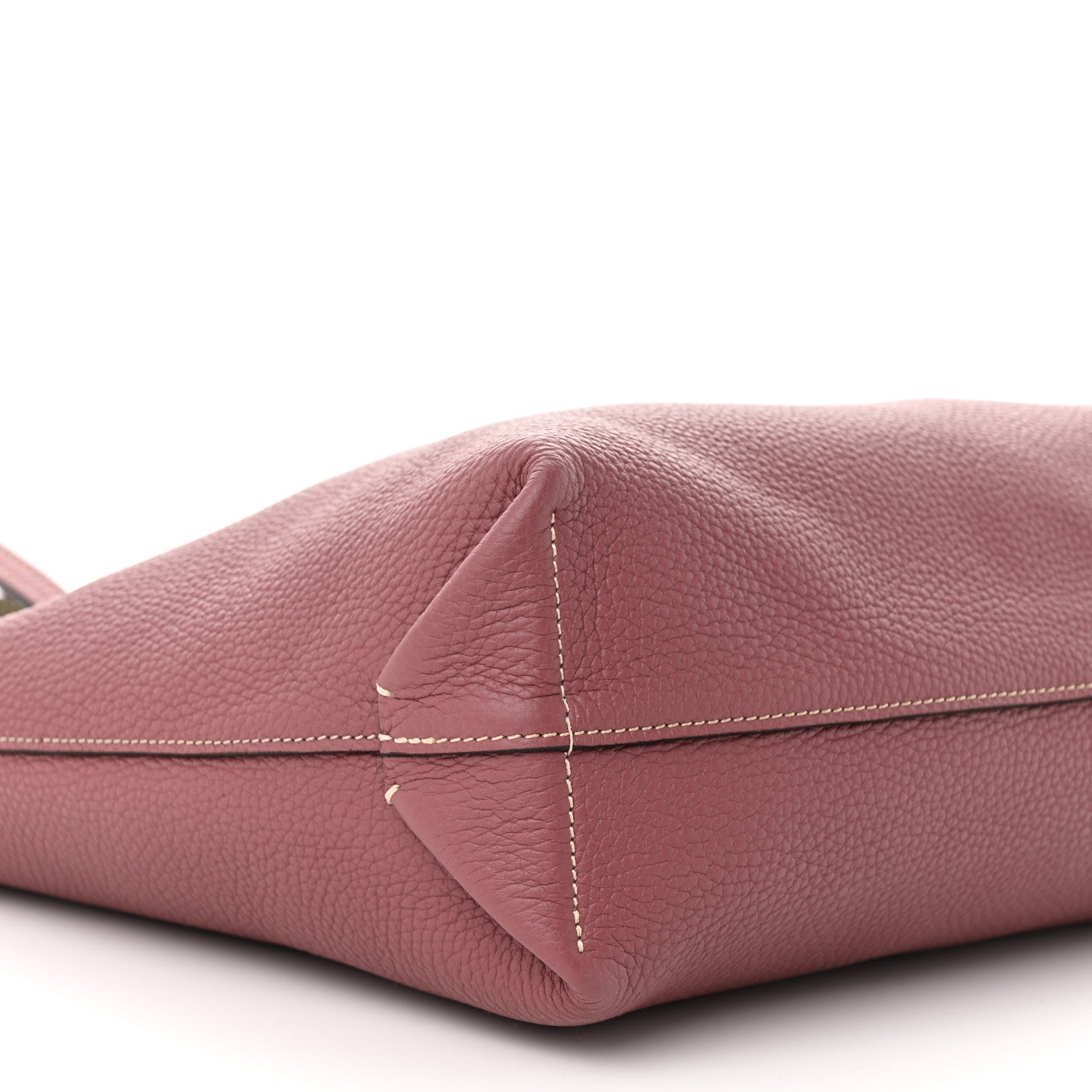 Moynat Taurillon Blush Calfskin Reversible Tote Dark Green Pink 13 of 16