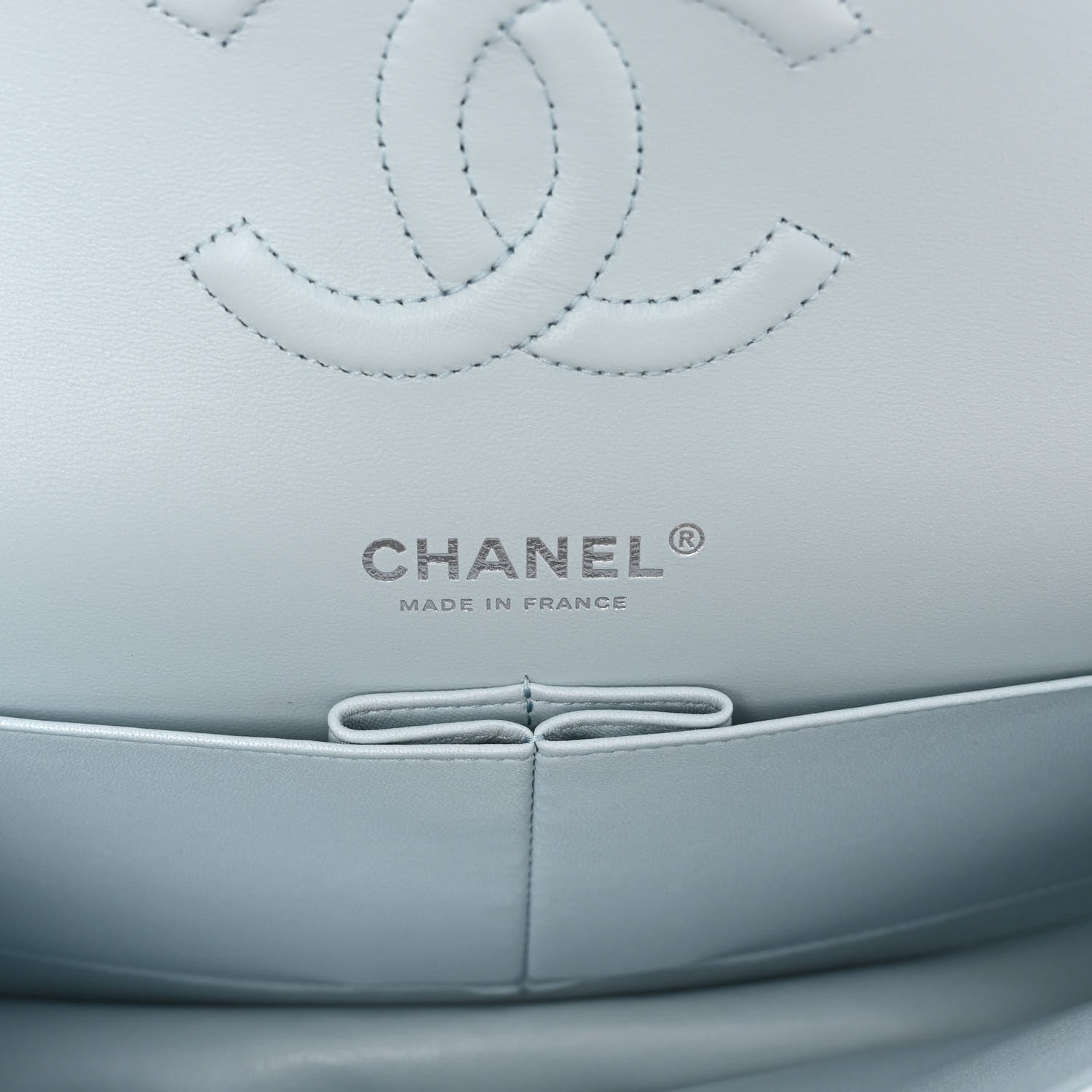 Chanel Perforated Lambskin Quilted Medium Double Flap Light Blue Light Purple White 6 of 10