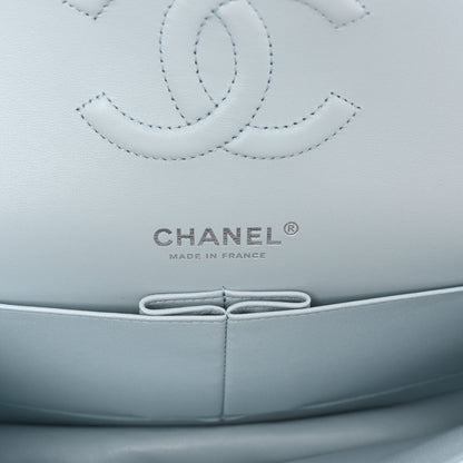 Chanel Perforated Lambskin Quilted Medium Double Flap Light Blue Light Purple White 6 of 10