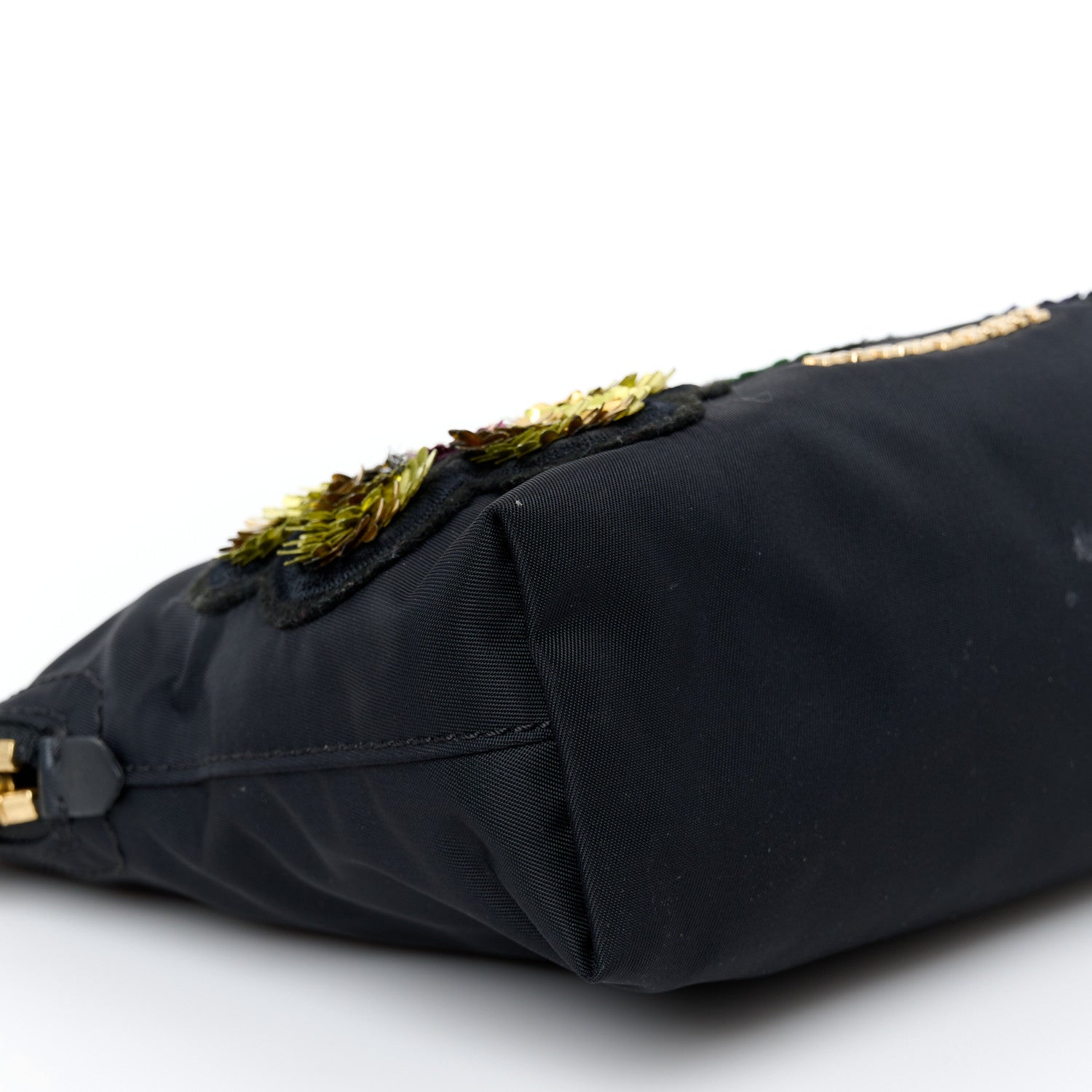 Burberry Nylon Sequin Floral Pouch Black Multicolor 9 of 11