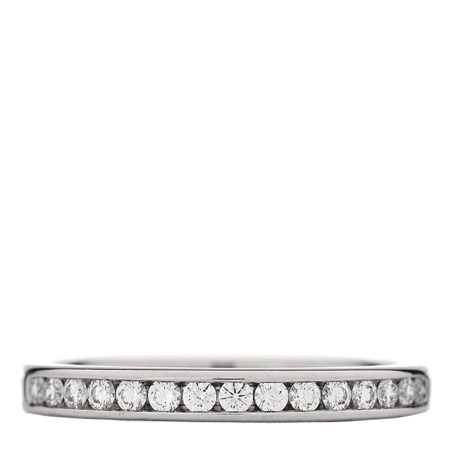 Tiffany Platinum Diamond 2.5mm Half Circle Wedding Band Ring 47 4.25 1 of 5