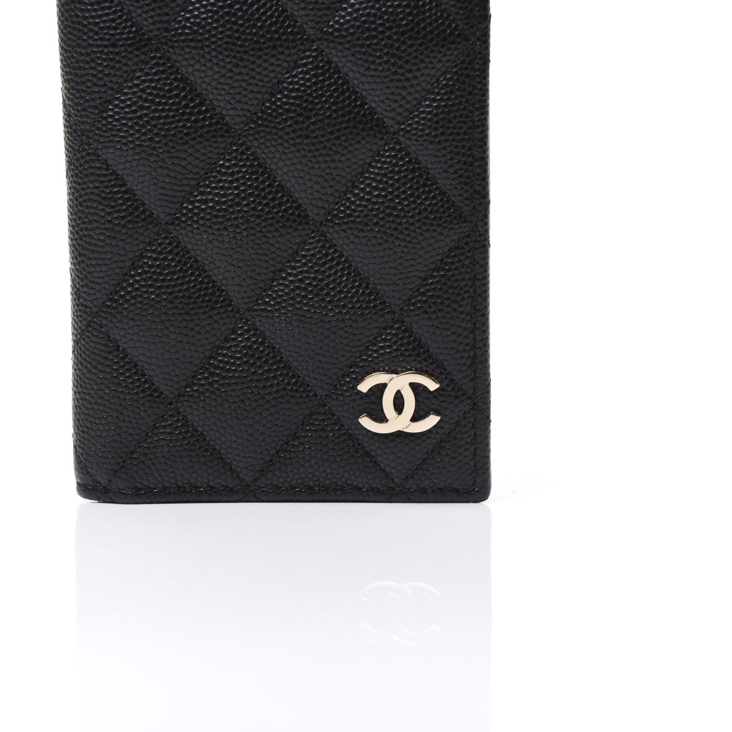 Caviar Quilted Card Holder Wallet Black