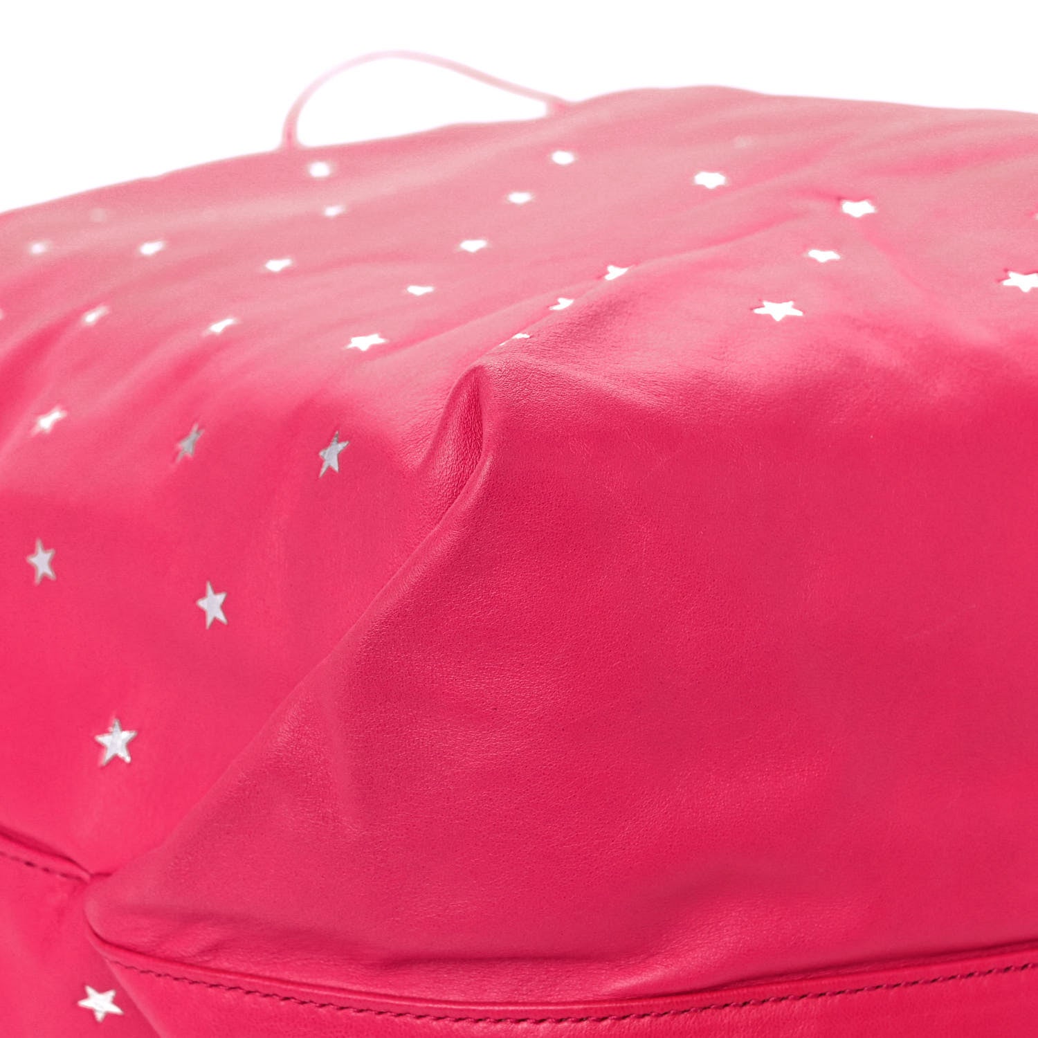 Saint Laurent Lambskin Star Printed Teddy Drawstring Bag Fuchsia 14 of 16