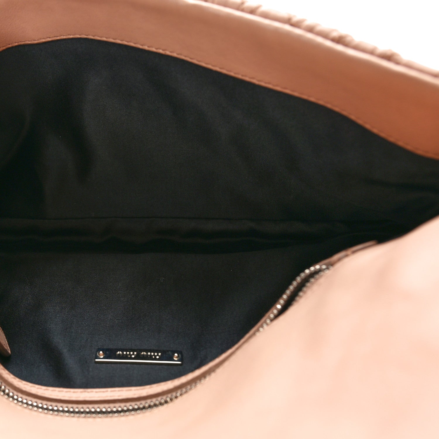 Miu Miu Nappa Matelasse Crystal Flap Clutch Cammeo 6 of 10