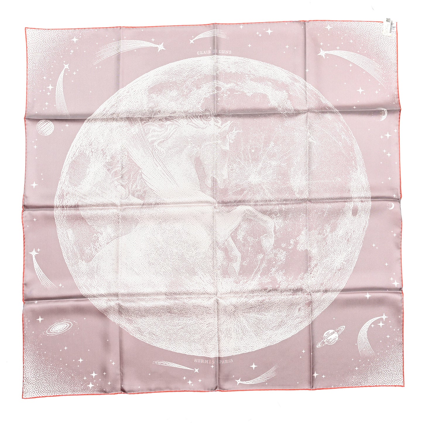 Silk Double Face Clair De Lune Scarf 90 Orange Gris White