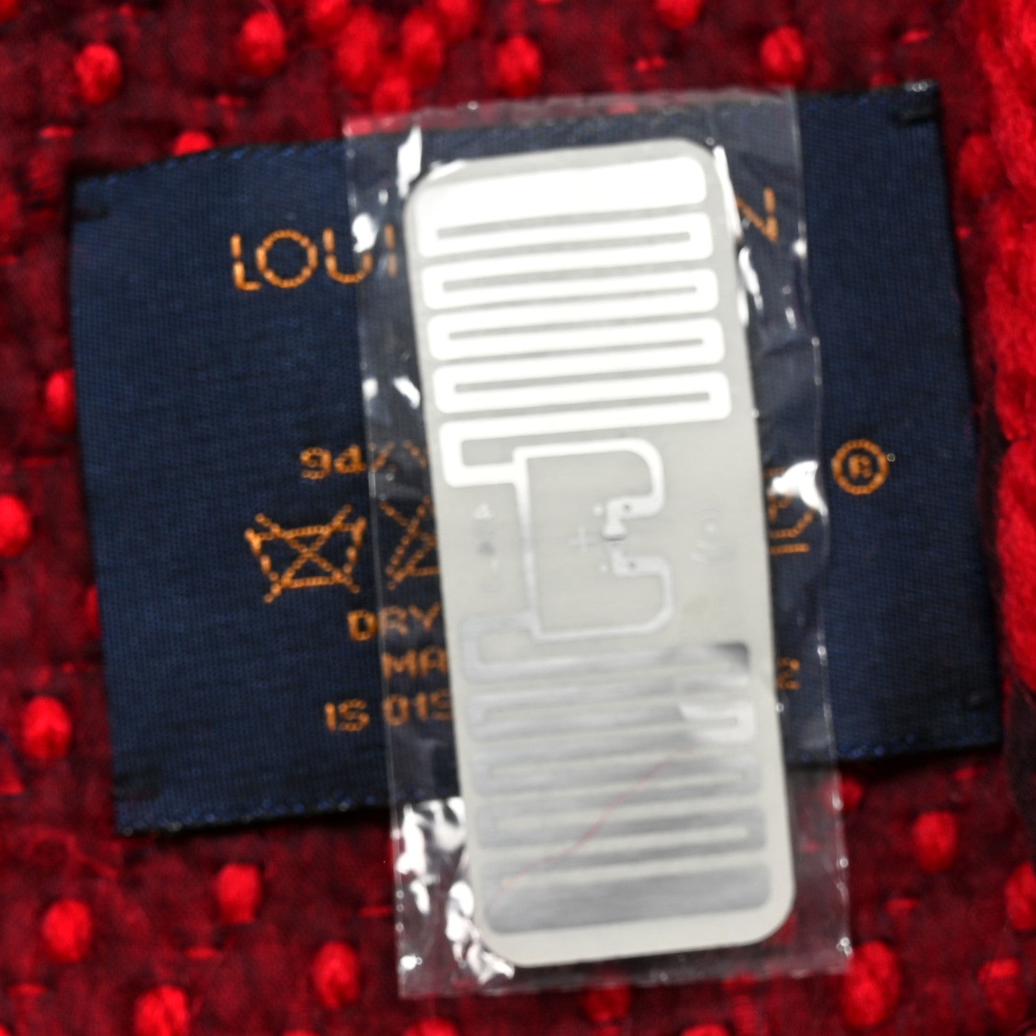 Louis Vuitton Wool Silk Logomania Scarf Rubis 3 of 3