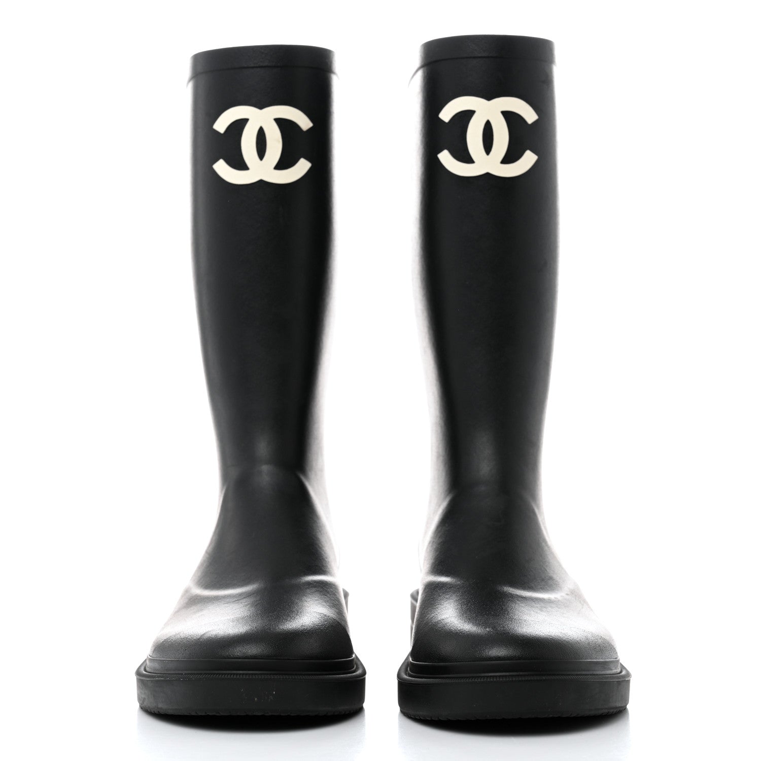 Chanel Caoutchouk CC High Boots 36 Black 2 of 9