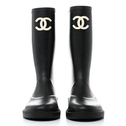 Chanel Caoutchouk CC High Boots 36 Black 2 of 9