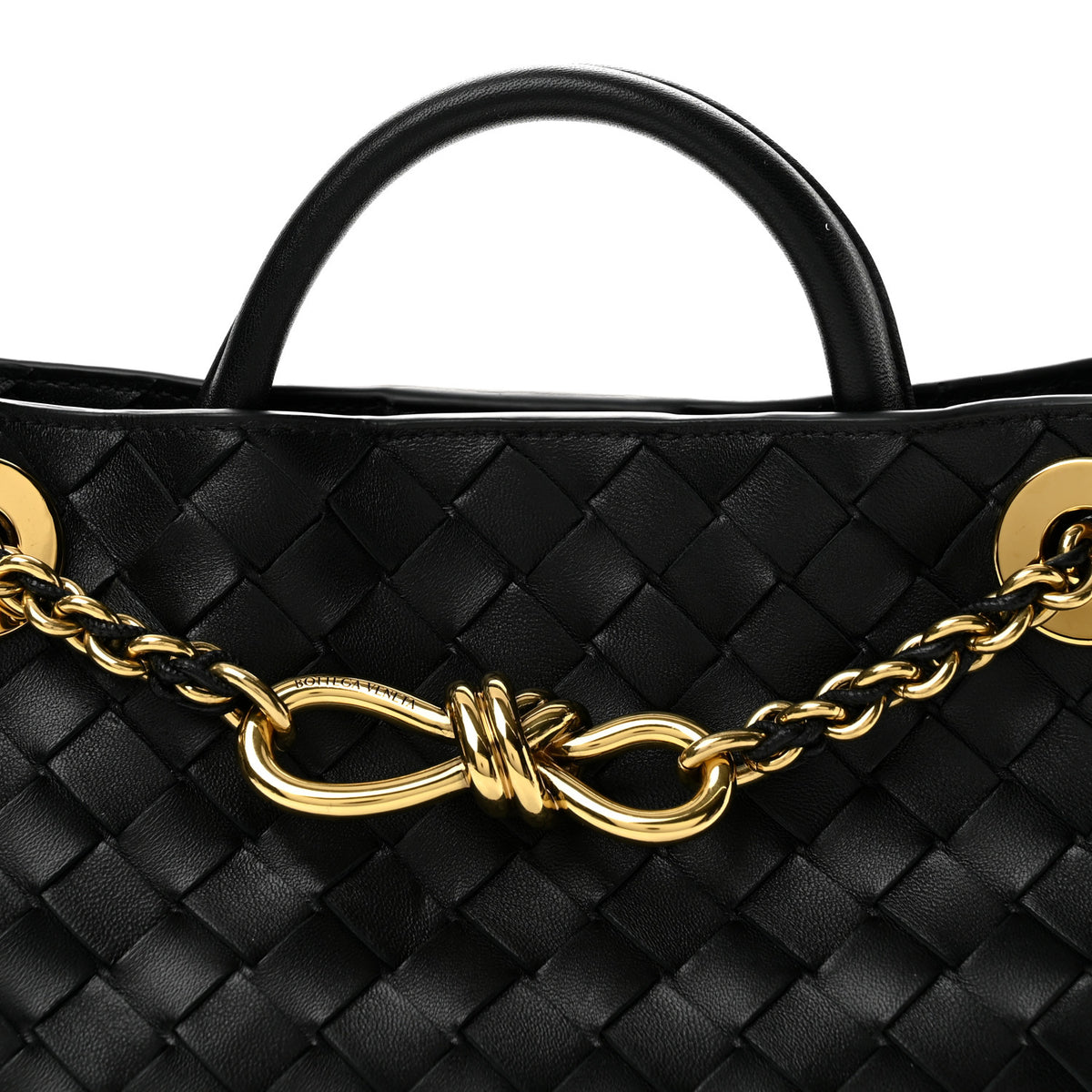 Bottega Veneta Nappa Intrecciato Small Andiamo With Chain Shoulder Bag Black 7 of 11