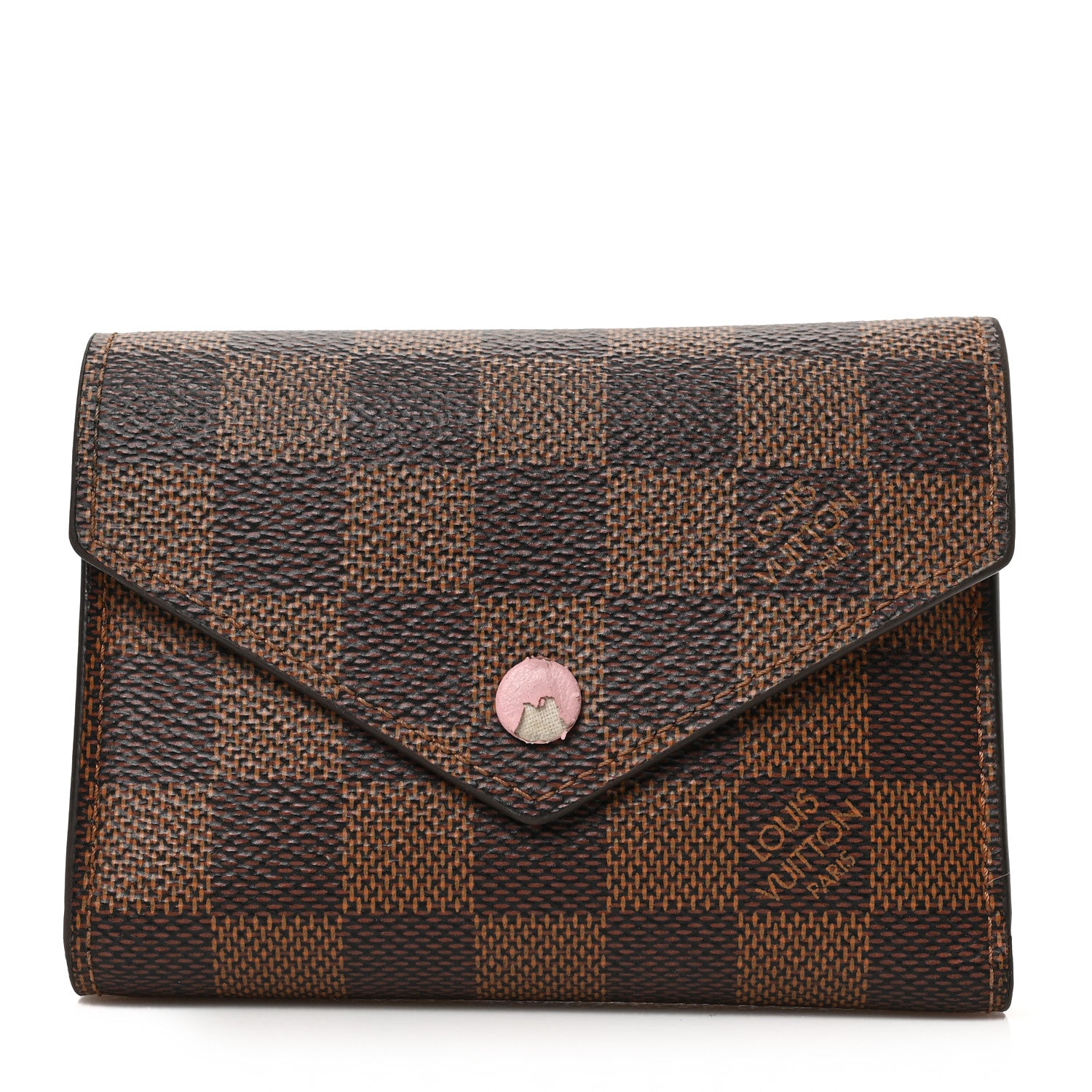 Louis Vuitton Damier Ebene Victorine Wallet Rose Ballerine 1 of 6