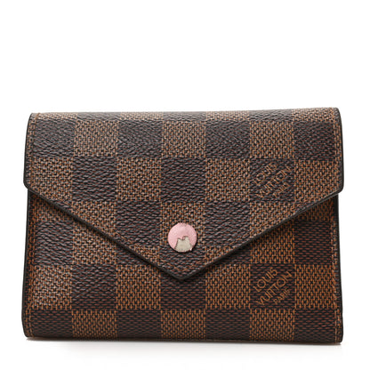 Louis Vuitton Damier Ebene Victorine Wallet Rose Ballerine 1 of 6