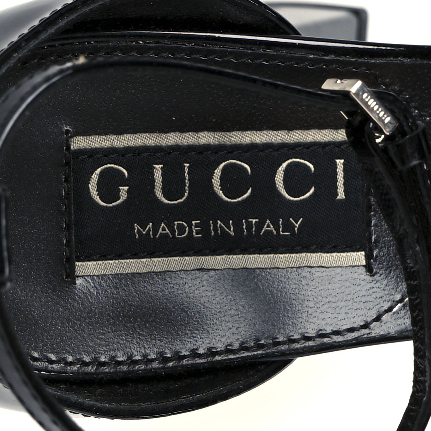 Gucci Patent Crystal Double G Platform Pumps 36.5 Black 7 of 10