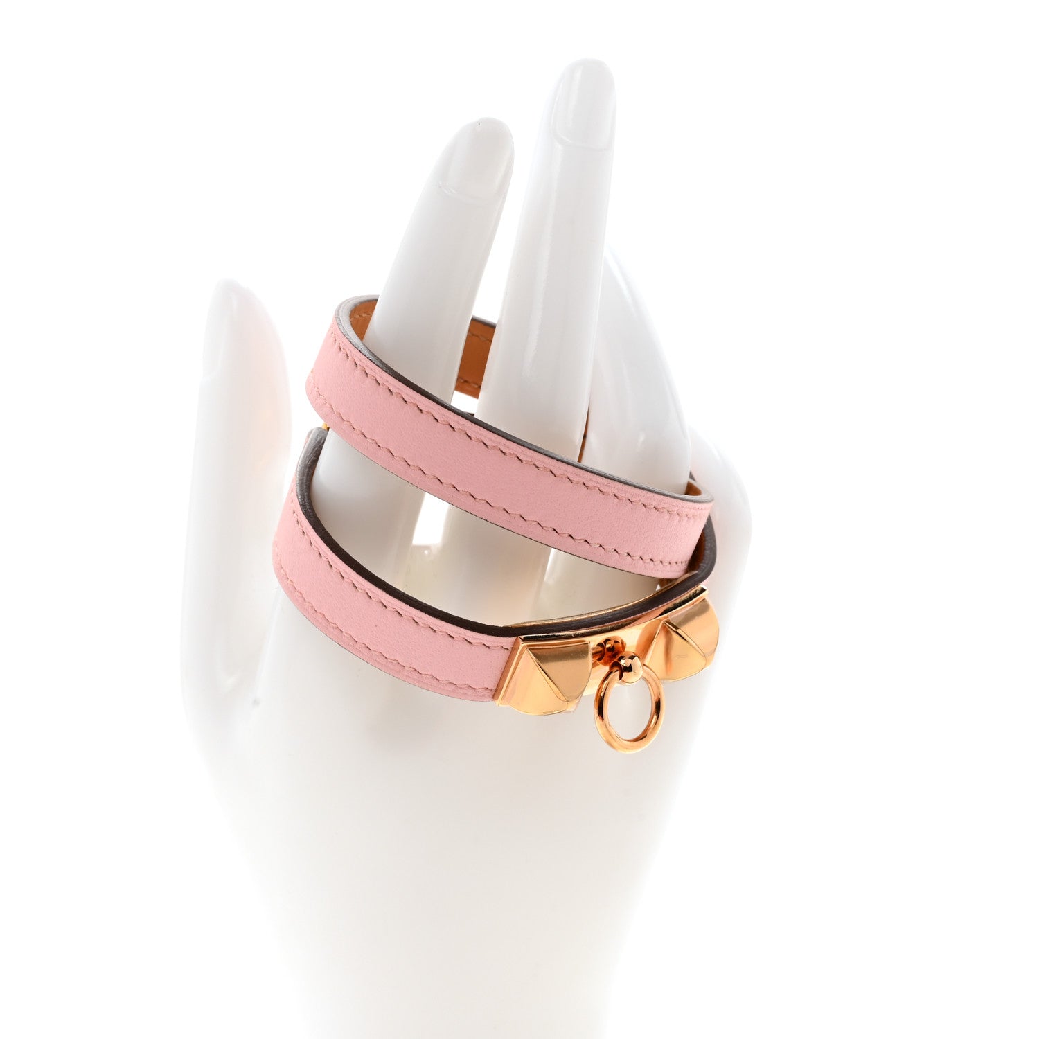 Hermes Swift Rivale Double Tour Bracelet T3 Rose Sakura 2 of 7