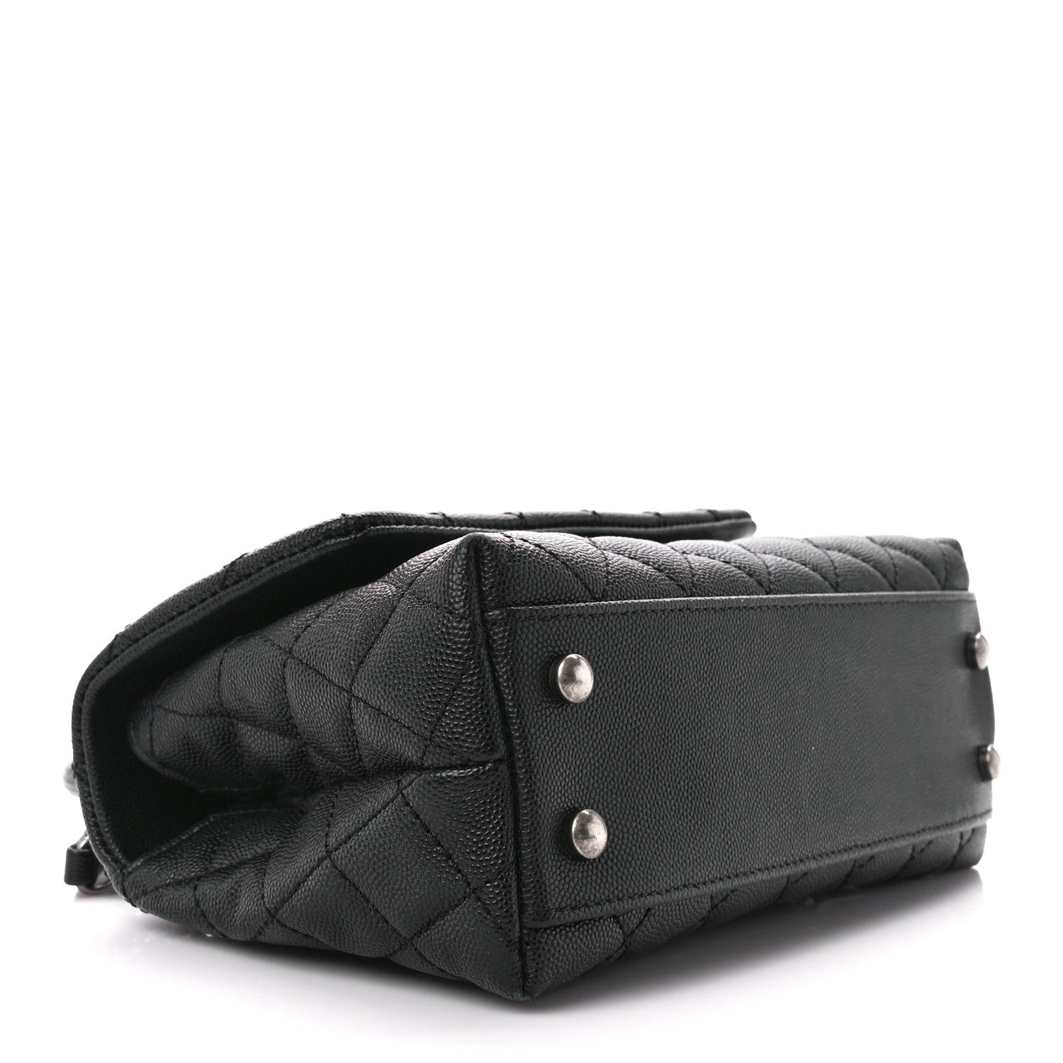 Chanel Caviar Lizard Embossed Quilted Mini Coco Handle Flap Black 4 of 12