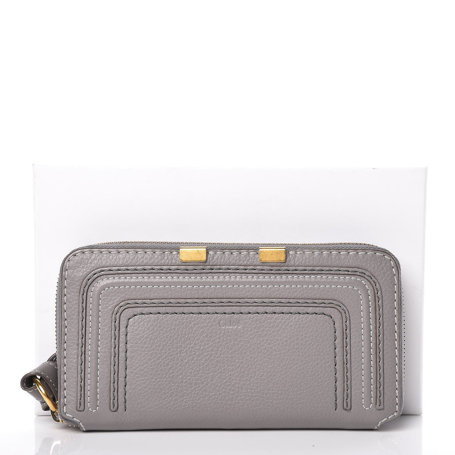 Chloe Calfskin Marcie Long Zip Around Wallet Cashmere Grey 13 of 13