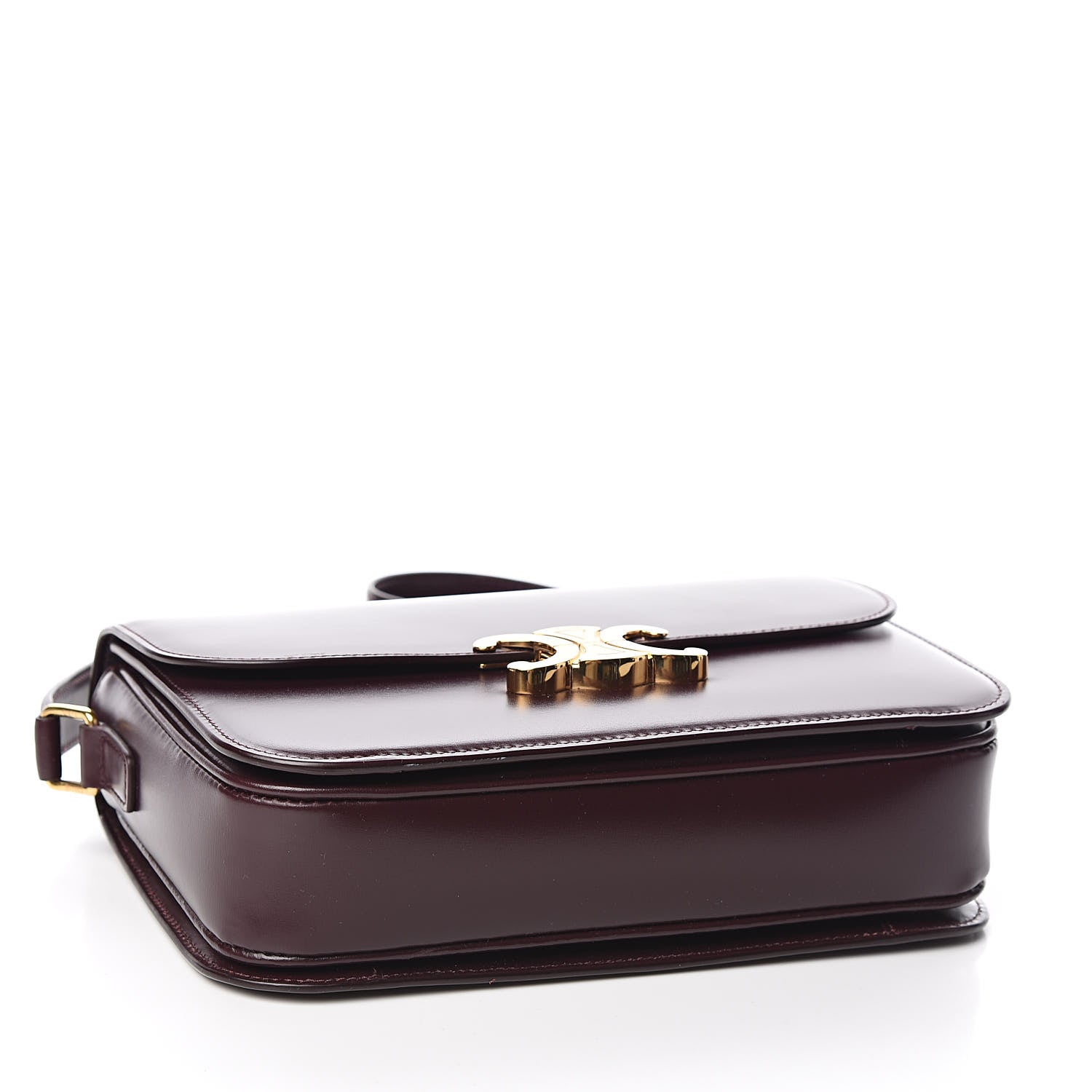 Celine Shiny Calfskin Medium Triomphe Burgundy 4 of 11