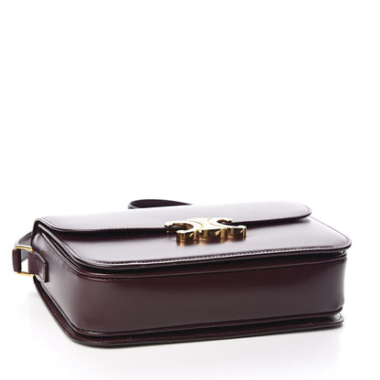 Celine Shiny Calfskin Medium Triomphe Burgundy 4 of 11