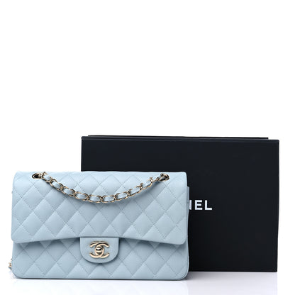 Chanel Caviar Quilted Medium Double Flap Light Blue 10 of 10