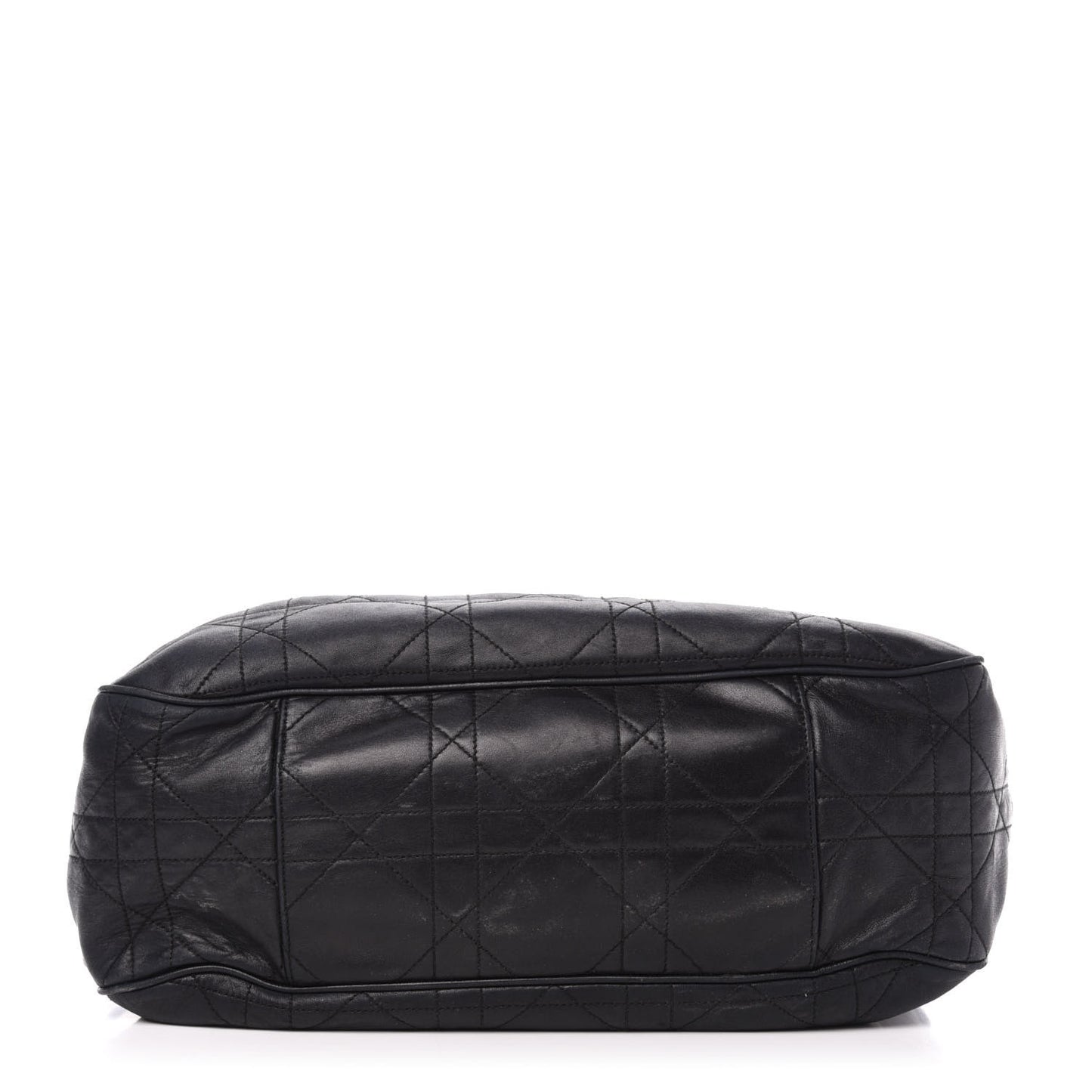 Lambskin Cannage Drawstring Bag Black