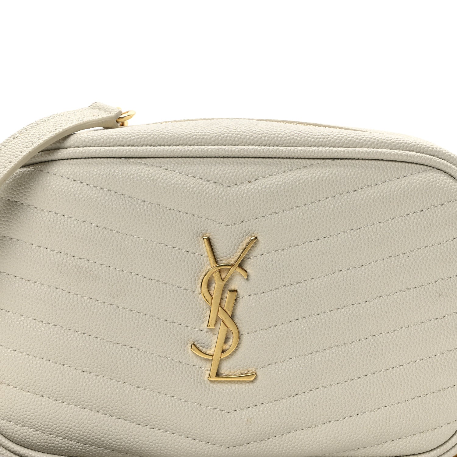 Saint Laurent Grain De Poudre Matelasse Monogram Mini Lou Camera Bag Crema Soft 7 of 9