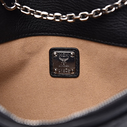 MCM Calfskin Ottomar Monogram Medium Millie Crossbody Bag Black 6 of 9