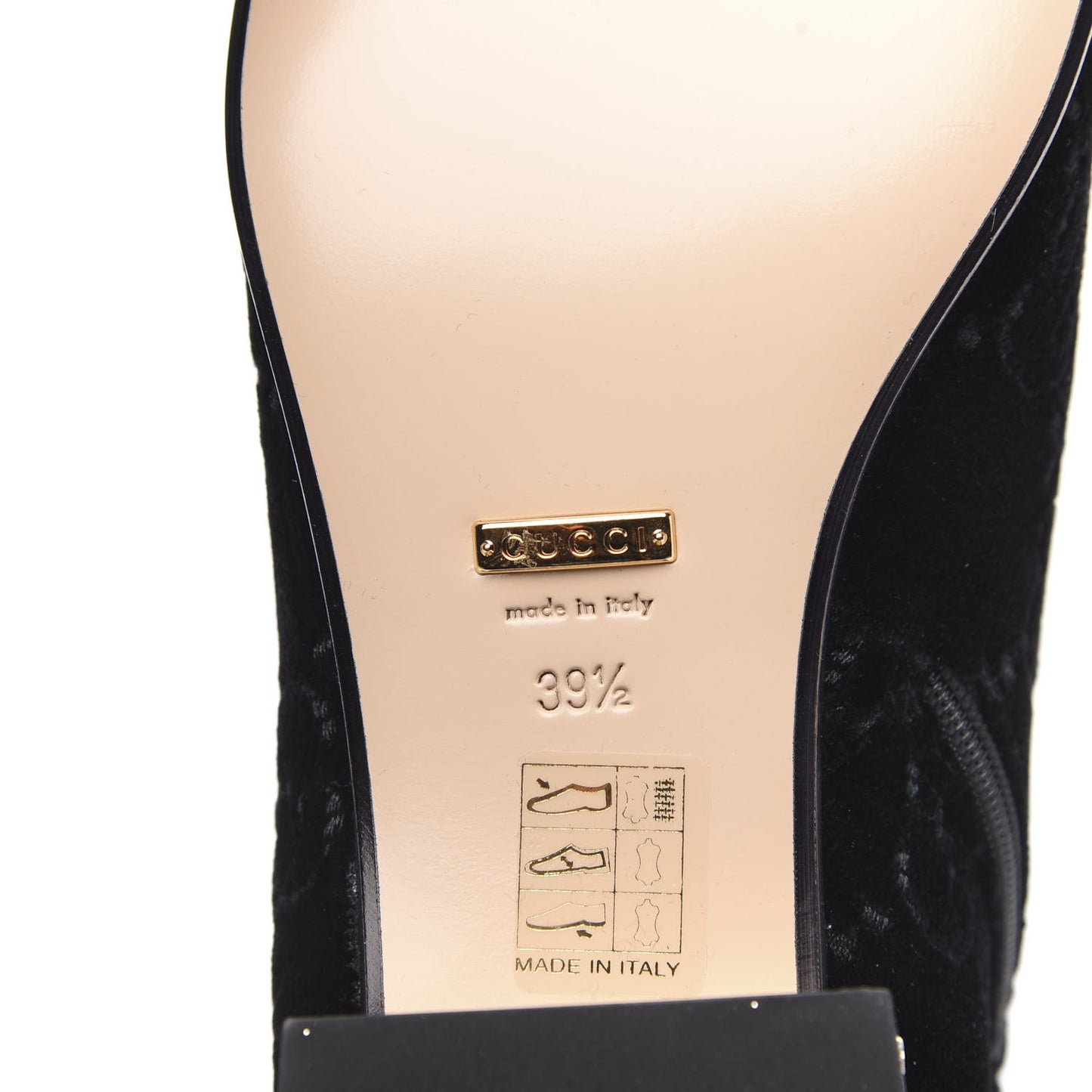 Velvet GG Monogram Crystal Horsebit Knee High Boots 39.5 Black