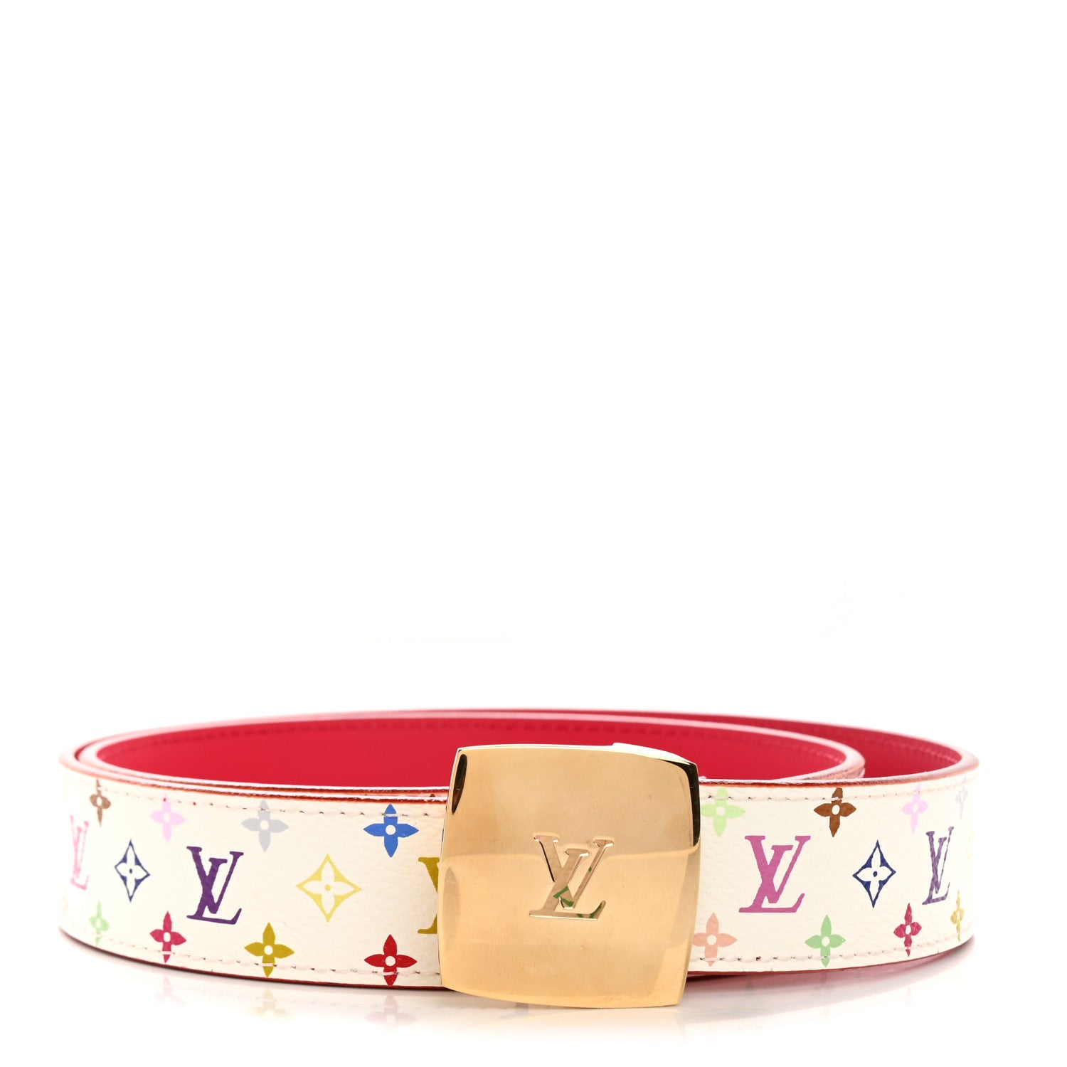 Louis Vuitton Monogram Multicolor LV Cut Reversible Belt 80 32 White 1 of 5