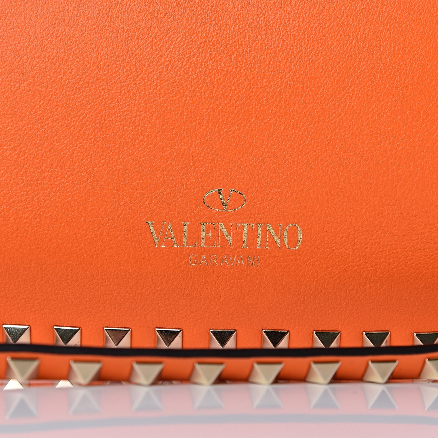 Vitello Medium Rockstud All Over Tote Orange