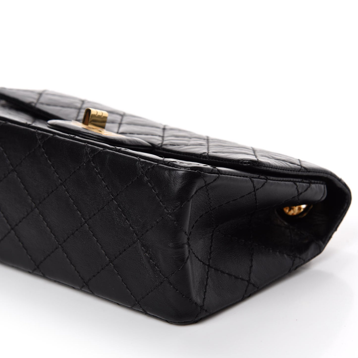 Aged Calfskin Quilted 2.55 Reissue Mini Flap Black