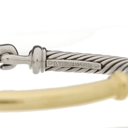 David Yurman Sterling Silver 14K Yellow Gold 5mm Metro Cable Bracelet 3 of 3