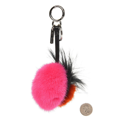 Fendi Mink Fox Fur QuTweet Coucou Bag Bug Charm Pink 2 of 4