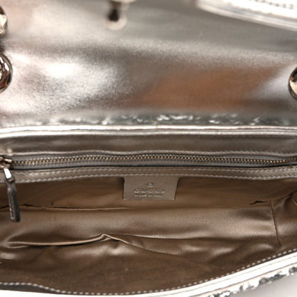 Gucci Sequin Matelasse Small GG Marmont Shoulder Bag Silver 5 of 15