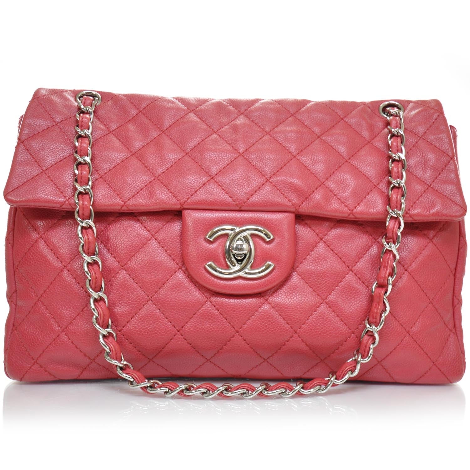 Chanel Washed Caviar Maxi Flap Fuchsia 1 of 10