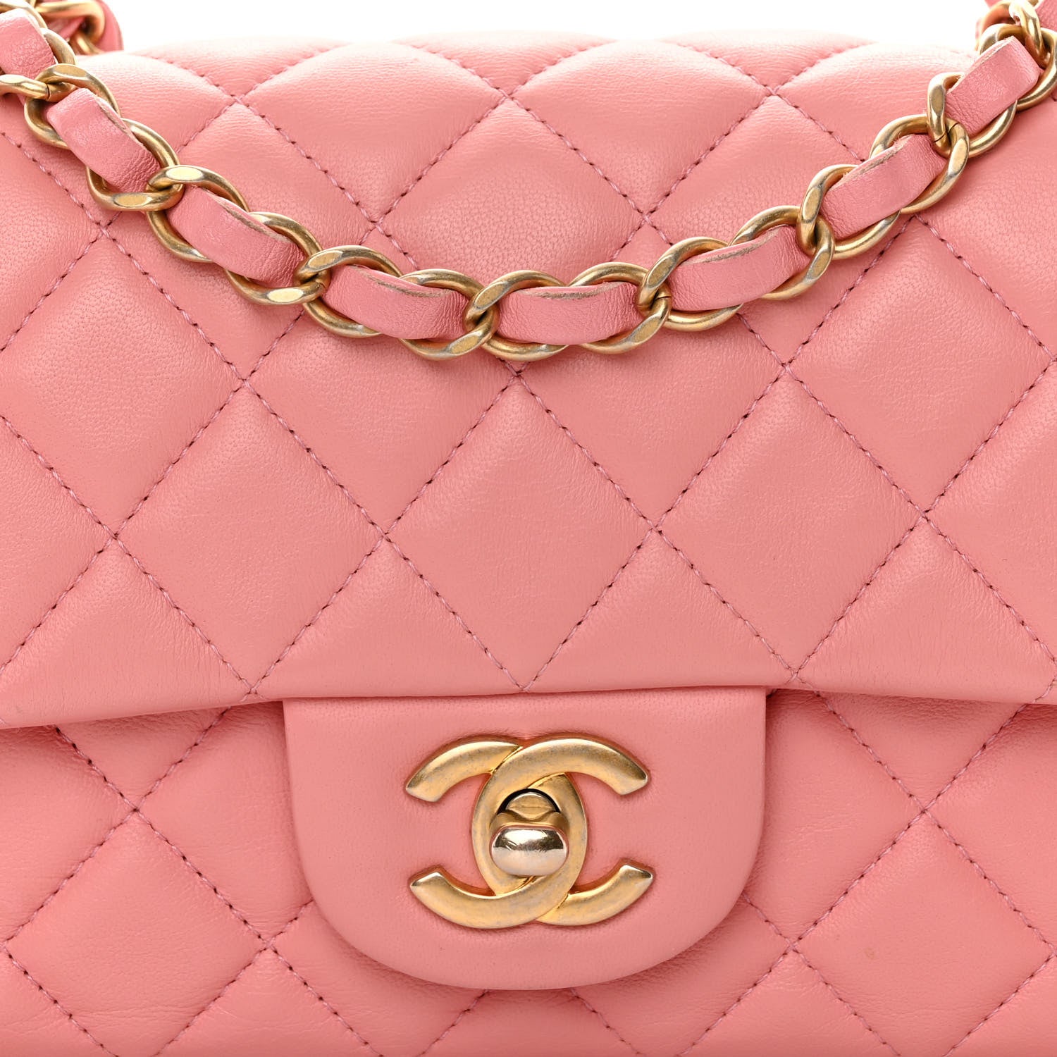 Chanel Lambskin Quilted Mini Rectangular Flap Light Pink 8 of 10