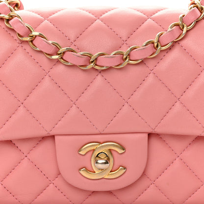 Chanel Lambskin Quilted Mini Rectangular Flap Light Pink 8 of 10