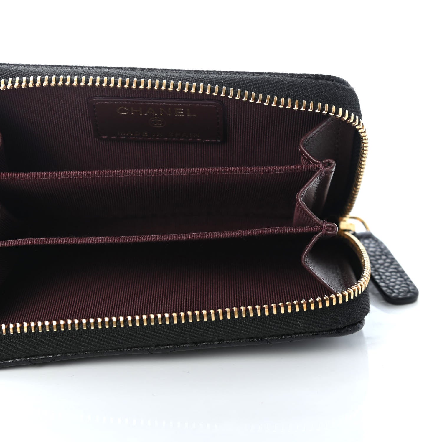 Chanel Caviar Quilted Zip Coin Purse Black 5 of 6