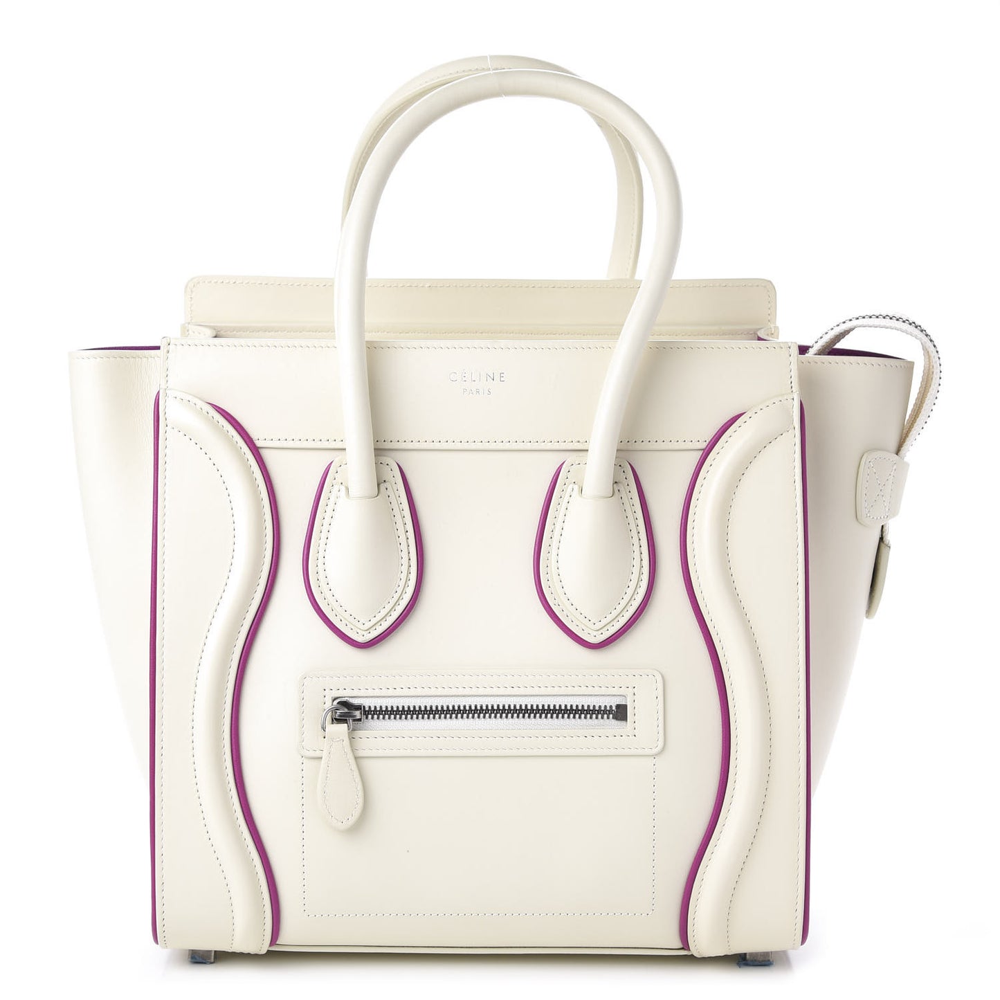 Smooth Calfskin Micro Luggage White Magenta