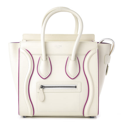Celine Smooth Calfskin Micro Luggage White Magenta 1 of 10