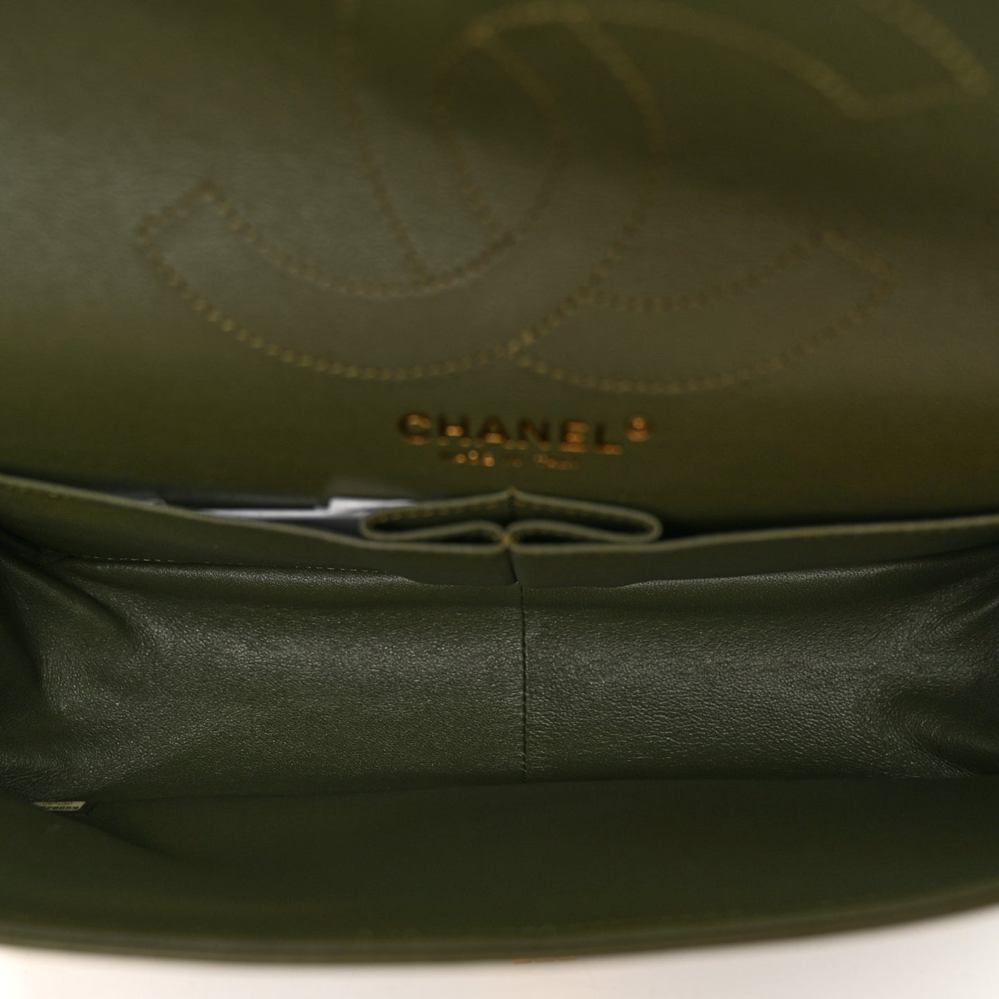 Metallic Calfskin Chevron Quilted 2.55 Reissue 226 Flap Green