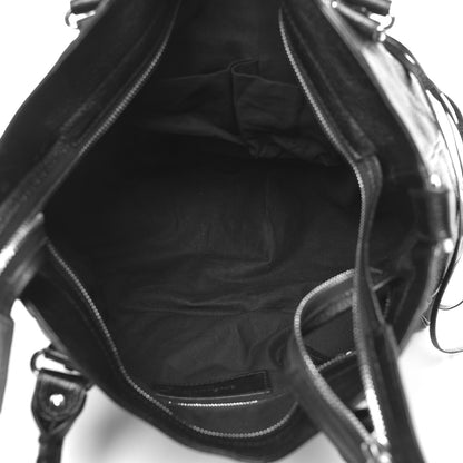 Balenciaga Chevre Silver Metallic Edge Hardware Velo Black 5 of 10