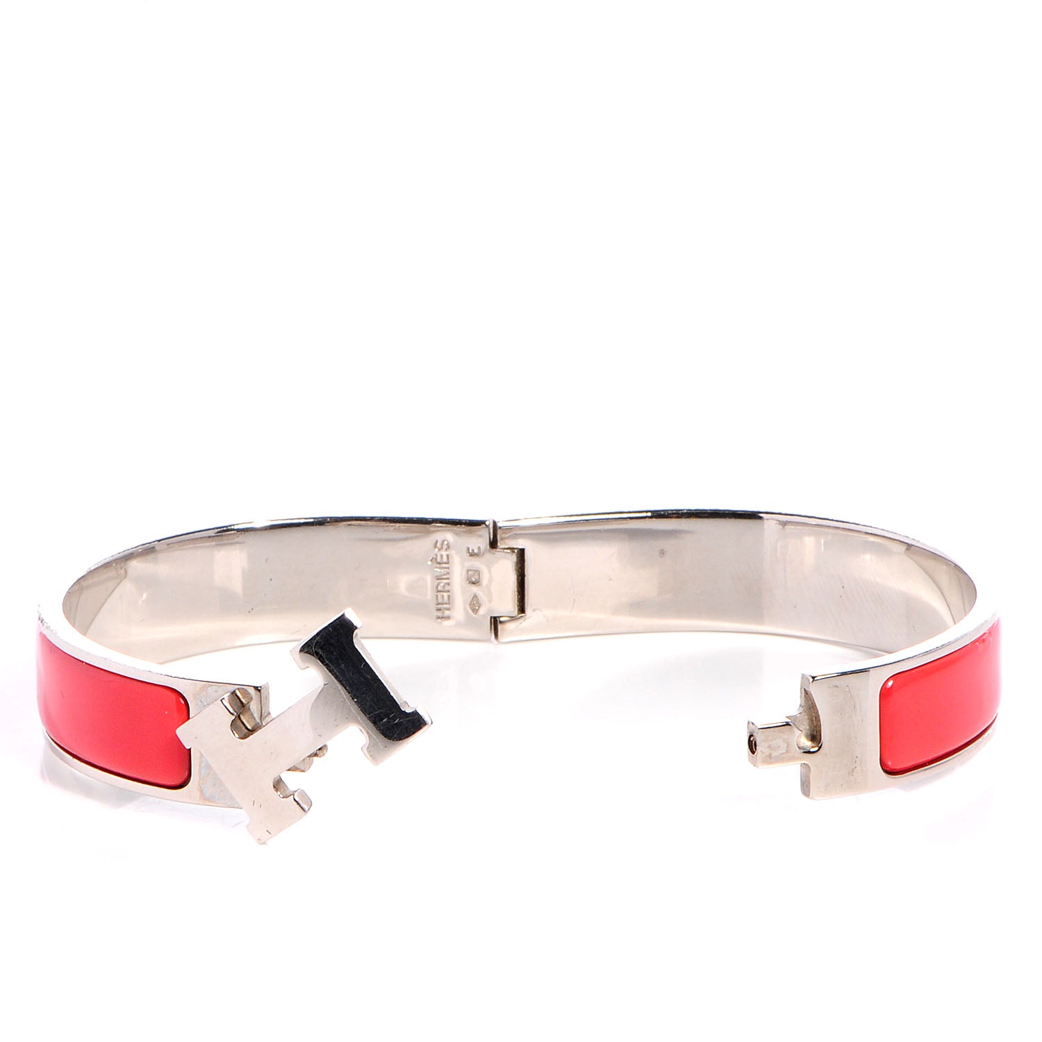 Hermes Narrow Enamel Clic Clac H Bracelet PM Framboise 3 of 5