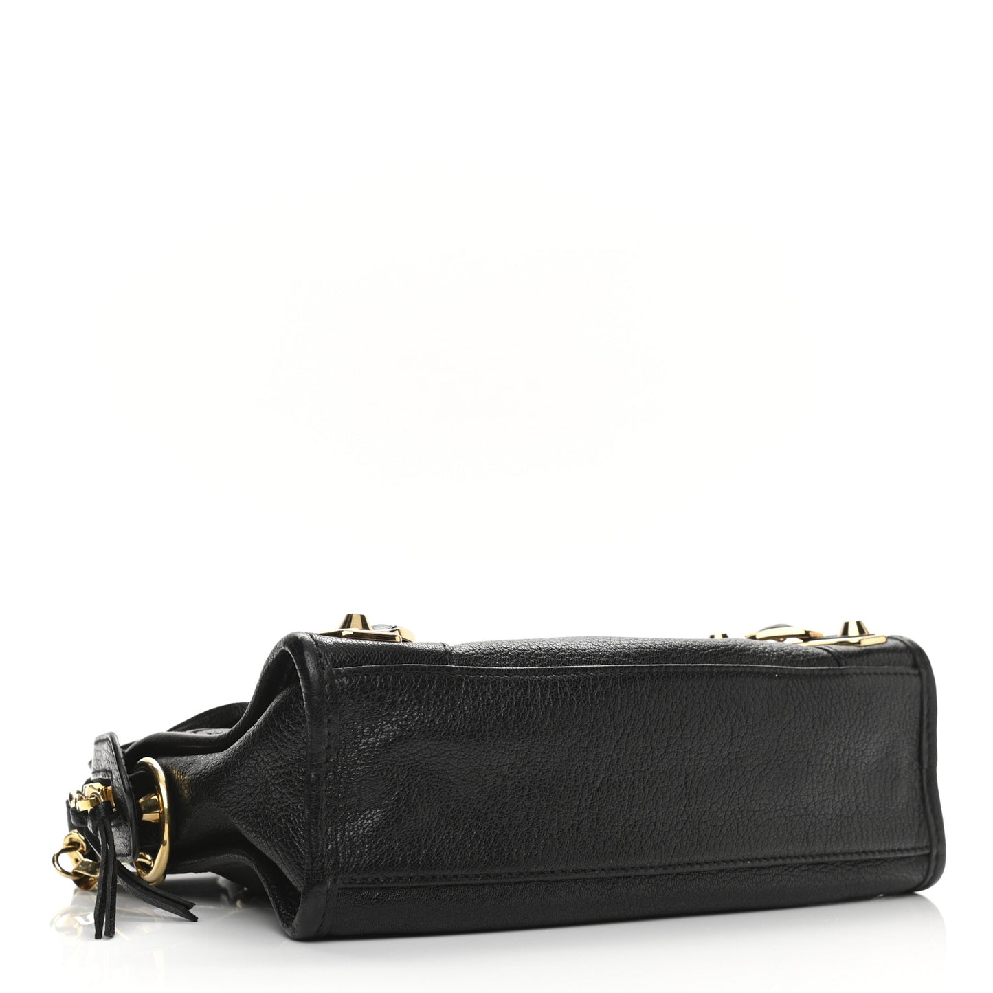 Chevre Gold Metallic Edge Hardware Mini City Black