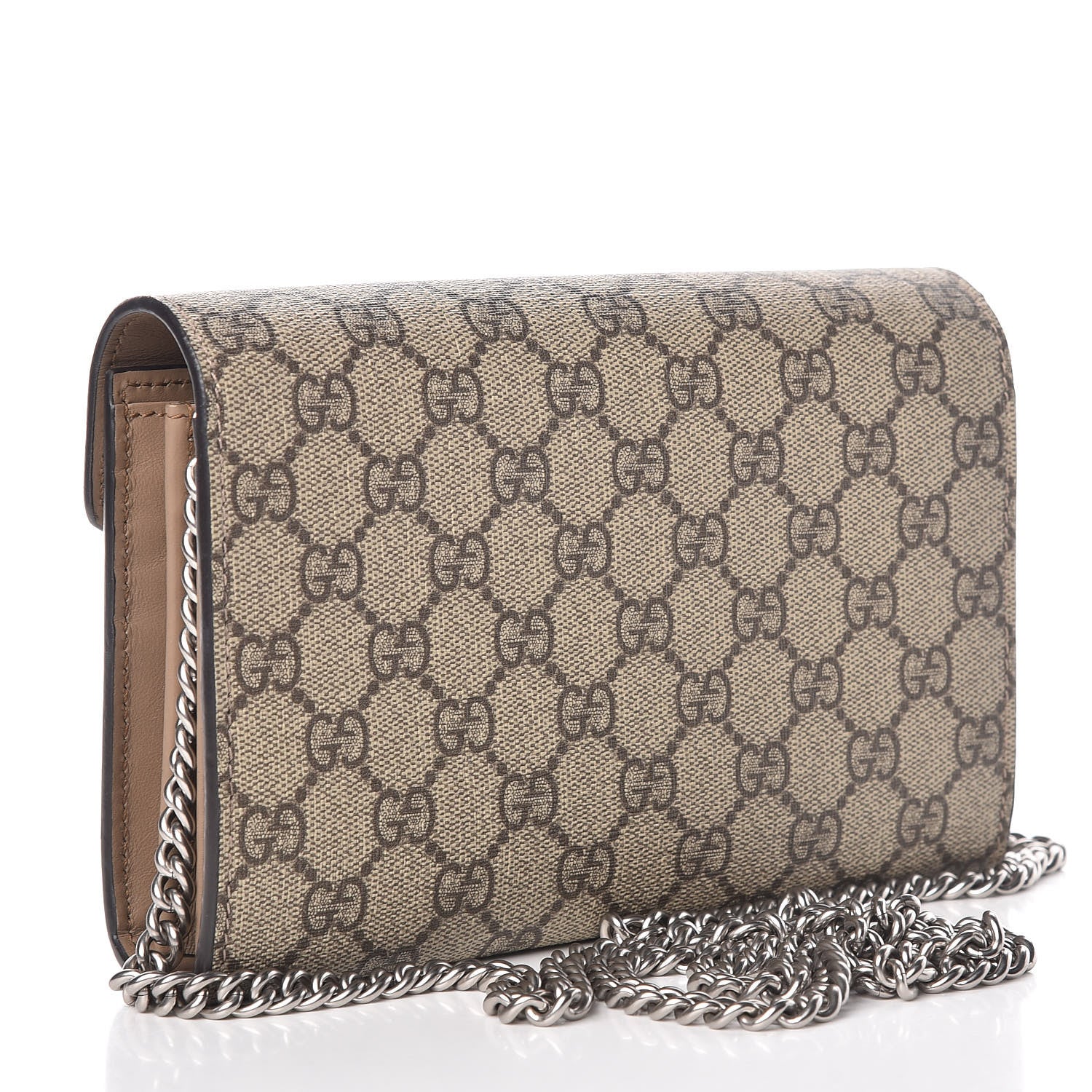 Gucci GG Supreme Monogram Mini Dionysus Chain Wallet Beige Taupe 3 of 12