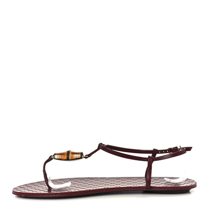 Gucci Calfskin Guccissima Bamboo Womens Susanna Sandals 39 Rosso Ancora 1 of 9