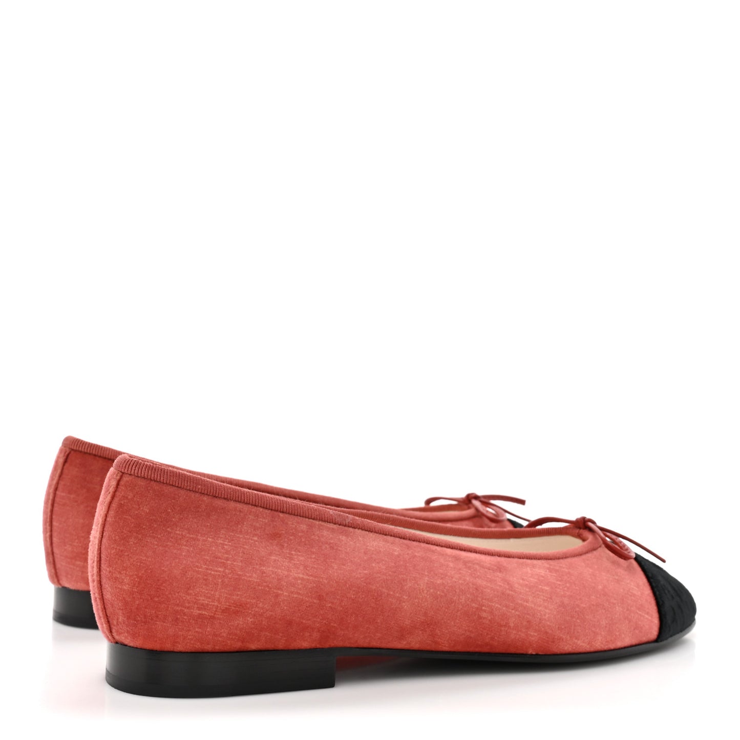 Velvet Cap Toe CC Ballerina Flats 39 Dark Pink Black