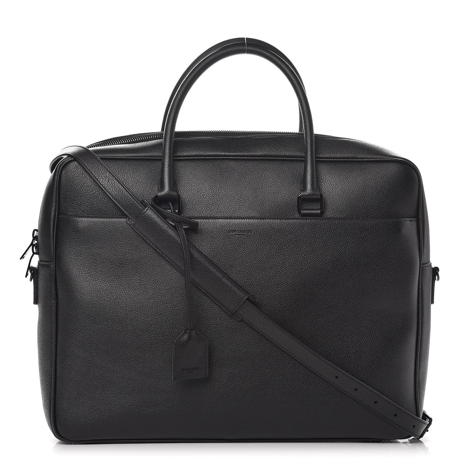Saint Laurent Grained Calfskin Small Classic Duffle Briefcase Black 1 of 8