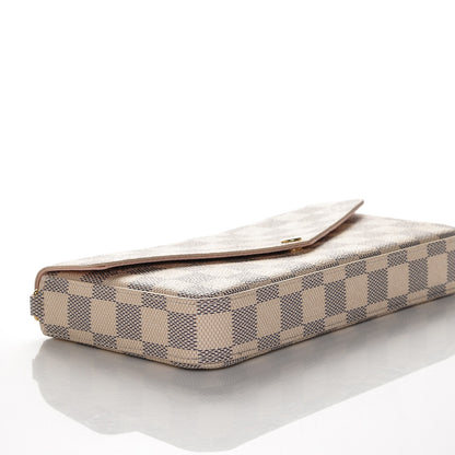 Louis Vuitton Damier Azur Pochette Felicie Chain Wallet Rose Ballerine 4 of 6