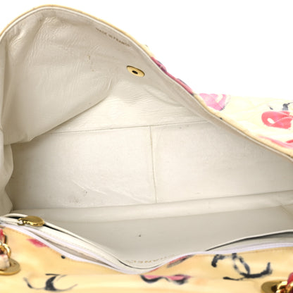 Chanel Coated Canvas Quilted Lips and Kisses Graffiti XL Jumbo Single Flap White Multicolor 5 of 13